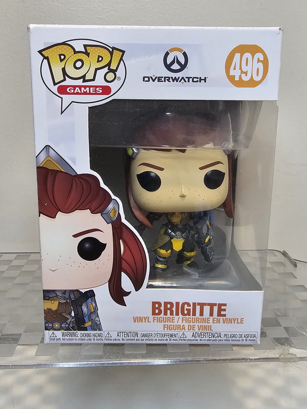 Funko Brigitte Pop! Vinyl with Red Hair and Yellow & Gray Armor